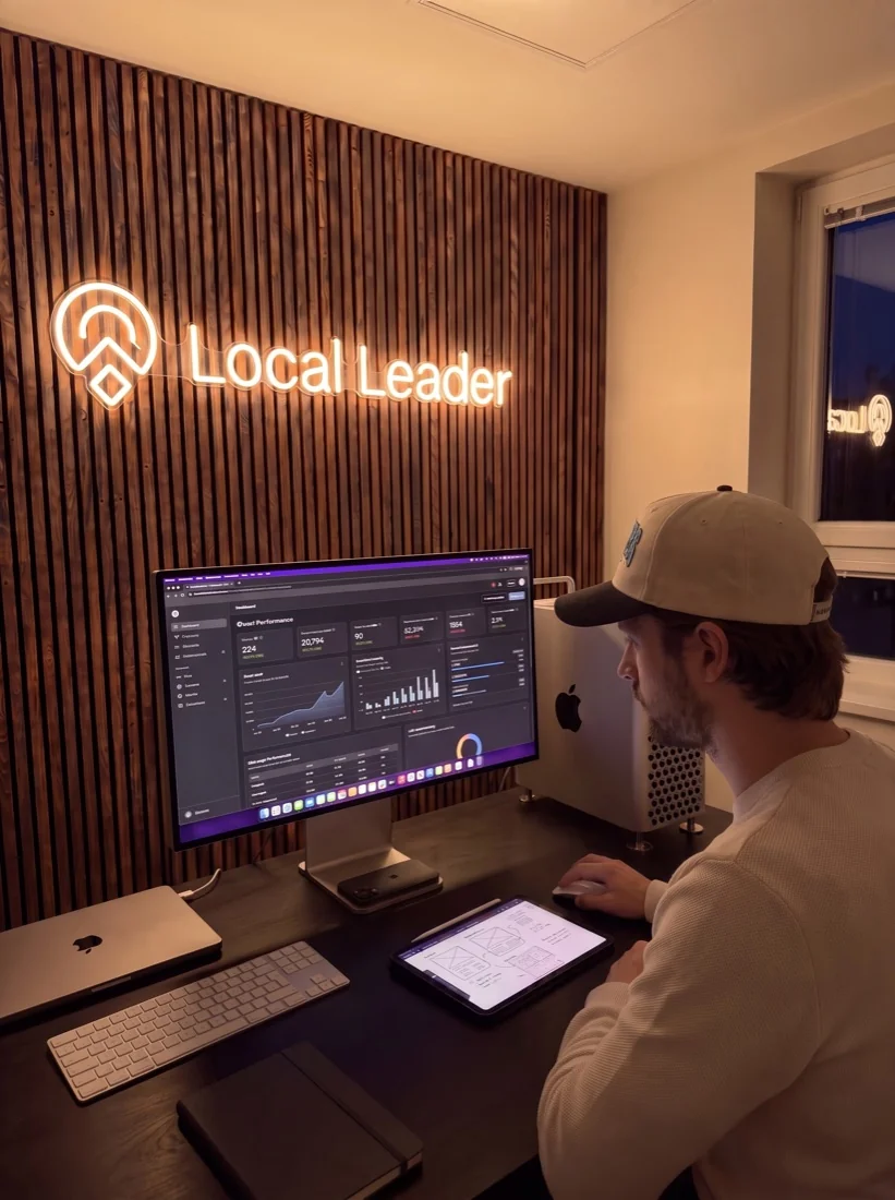Inside the Local Leader office at night
